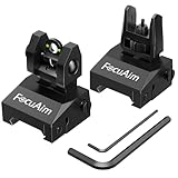 R2 Iron Sights, Fiber Optic Flip Up Iron Sights for Picatinny Rail, Flip Up Front and Rear Backup Sights with Red and Green Dot, Tool-Free Adjustable Front Sight with Rapid Transition