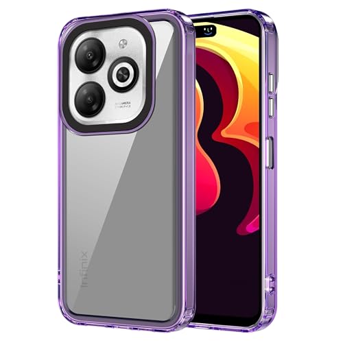 Image of amazon basics Back Case Cover for Infinix Smart 8 HD (TPU + PC Translucent Purple)