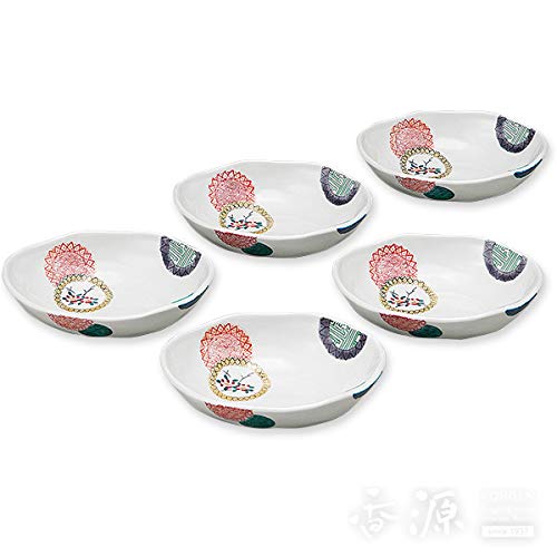 Amazon.co.jp: 九谷焼 5.5号 小鉢揃 色絵丸紋 : ホーム＆キッチン