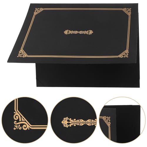 Toddmomy 5pièces Lot de Porte-certificats Papier Noir avec Dorure Couverture de Protection Élégante pour Diplômes Documents et Photos Cadre Pratique pour Présentation et Conservation – vue 7