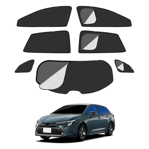 カローラ ツーリング 210系 車種専用設計 メッシュカーテン 2in1 サンシェード 断熱 日除け 換気 COROLLA TOURING 210 全車窓 カーテン 虫避け プライバシー保護 カーシェード マグネット サイド用 通風 UVカット バックドア用 車中泊 7枚