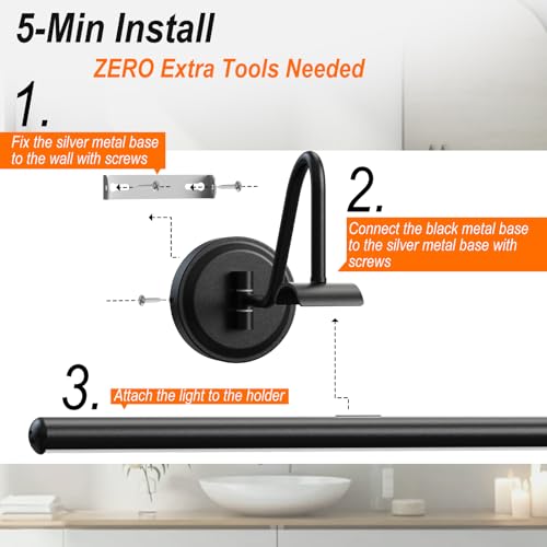 Image of Battery Operated Vanity Lights, Magnetic Mount Bathroom Light Fixture Over Mirror with Remote, Dimmable 3 Color Temp Timer, 22.8 Inch Makeup Mirror Light Bar for Bathroom Bedroom Dressing Table