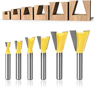 Meihejia 1/4 Inch Shank Dovetail Router Bit Set - 6 Sizes
