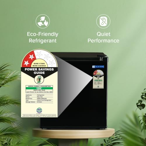 Image of Blue Star MR60-2GB, Mini Refrigerator with Freezer, Direct Cool (45 Liter, Black, 2-star)