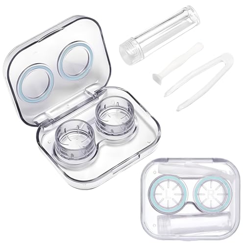 LEPZUR 1 Pièces Etui Lentilles De Contact,Boite Lentilles De Contact Mini Boite,Ventouse Lentille Souple,Produit Lentille Voyage,Applicateur Lentille Contact,pour Ranger,Porter Et Enlever Lentilles C