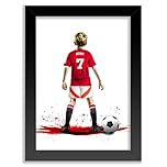 Art by Toor Personalised Manchester United Gifts for Boys - Man Utd - Man U Football Posters for Boys Bedrooms - Manchester United Room Decor Fine Art Print (Unframed)