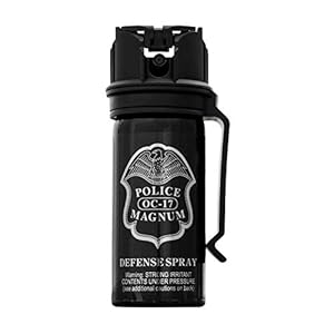 POLICE MAGNUM Pepper Spray Self Defense- Max Strength- 16ft Range- Portable Law Enforcement Unit – Made in The USA – 1 Pack 2oz Flip Top