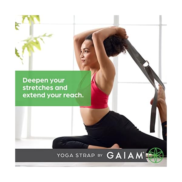 Gaiam Yoga Strap Premium Athletic Stretch Band with Adjustable Metal D-Ring Buckle Loop | Exercise & Fitness Stretching for Yoga, Pilates, Physical Therapy, Dance, Gym Workouts - Image 2