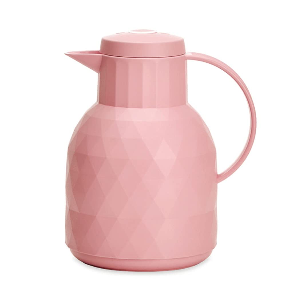 1L Diamond Double Wall Glass Vacuum Flask Household Office Thermal Hot Water Bottle Kettle Pot White Tea Coffee