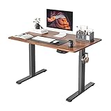 FEZIBO Height Adjustable Electric Standing Desk, 40 x 24 Inches Stand up Table, Sit Stand Home Office Desk with Splice Board, Black Frame/Espresso Top