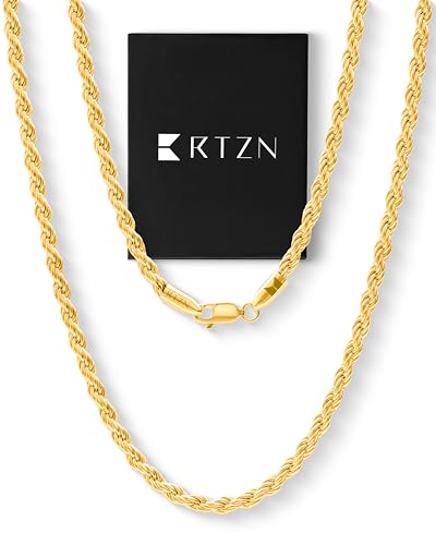 RTZN® Gold Plated Rope Chain for Men – 3mm Mens