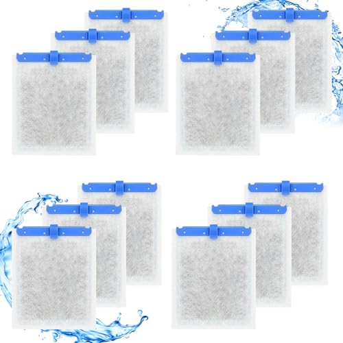Image of 12 Large Filter Cartridges Compatible with Tetra Whisper Bio-Bag Filter Cartridges Large, for Whisper 20i 40i, IQ20 /30 /45 /60,PF20 /30 /40 /60 and Repto Filter, for Large Aquarium Filter Cartridge