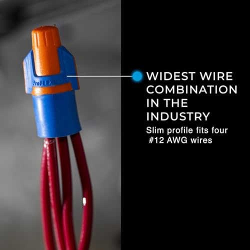 Image of Ideal Electrical Twister Proflex Mini (30-343) Orange /Blue Wire Connector, Box of 100 - Compact Twist-On Wire Nuts for 22 to 12 AWG with Comfort SureGrip and Flexible Skirt
