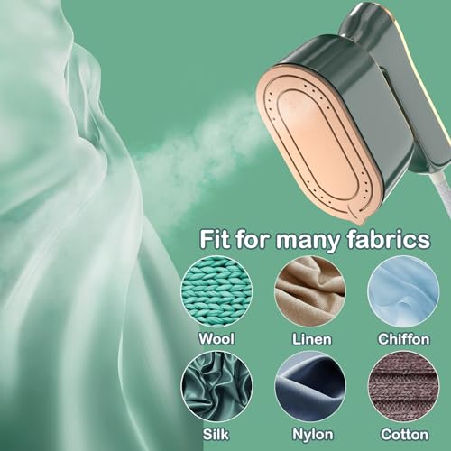 Image of Travel Steamer Iron for Clothes Mini - Portable Ironing Machine Travel Small Size Portable Steamer Travel College Dorm Home Essentials (Green)