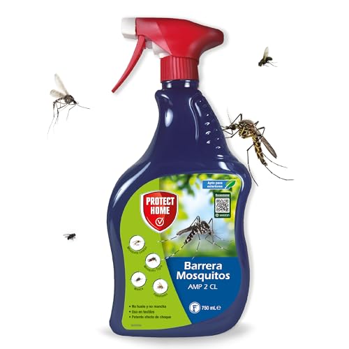 PROTECT HOME, insecticida Barrera de protección Total, Control Todo Tipo de Mosquitos y Moscas, Ideal para Exteriores, Interiores y Textiles. Mosquito Tigre.