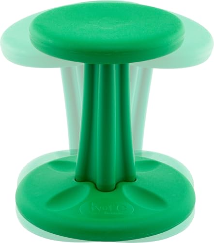 Image of Kore Kids Wobble Stool, Flexible Seating, Ages 6-7, 14in, Green | Wiggle chair for classroom and home boosts focus, improves posture, and provides an energy outlet; anti-tip base; Made in USA