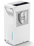 5500 Sq.Ft Dehumidifier for Basement for Whole Home with Drain Hose 100 Pint, Portable Big Dehumidifiers, 1.6GAL Water Tank, Auto Defrost, Smart Humidity Control, Energy Efficient&Quiet for Bathroom