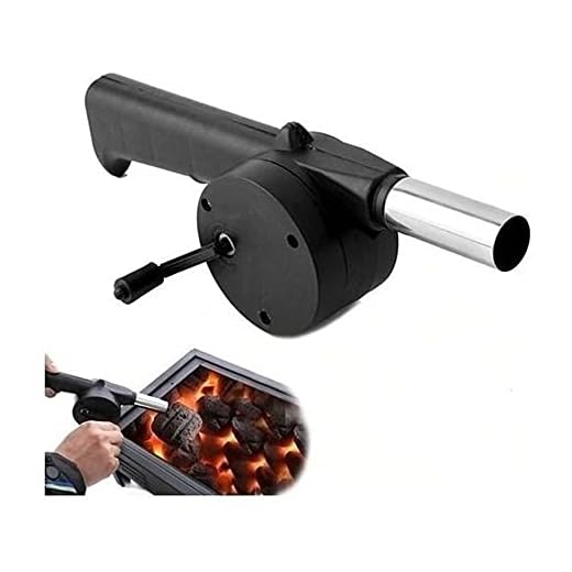 Soprador Acendedor Churrasqueira Fogão Lareira Carvão Manual Manivela Ventilador Fogo Rápido Gourmet