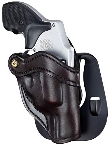 1791 GUNLEATHER J-Frame Revolver Paddle Holster - OWB CCW Leather Gun Holster for Belts - Right Handed - Fits All J-Frame Revolvers Including S&W and Ruger LCR not Taurus