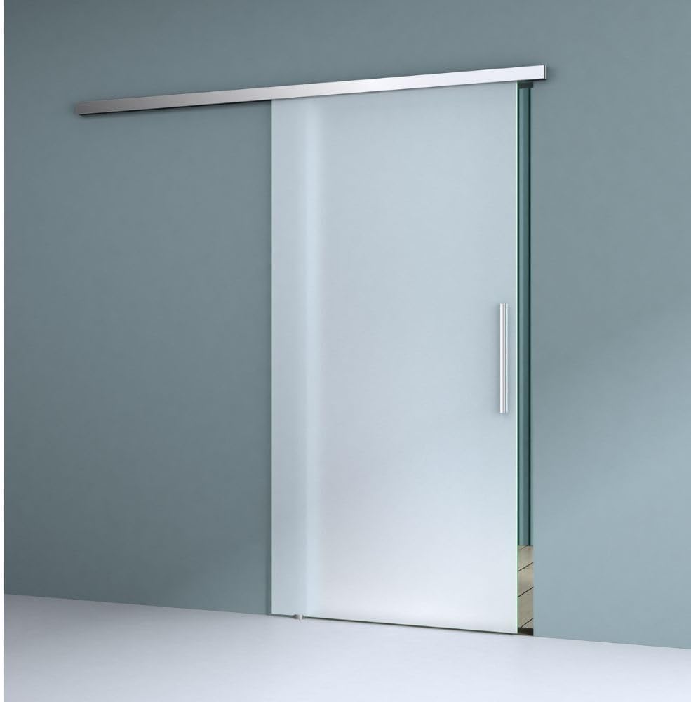 Durovin 900 × 2050mm Internal Sliding Glass Door – 8mm Fully Frosted Tempered Glass, Premium Hardware, Bar Handle, Heavy-Duty 5ft Track for Bathroom, Kitchen, Living Room & Bedroom