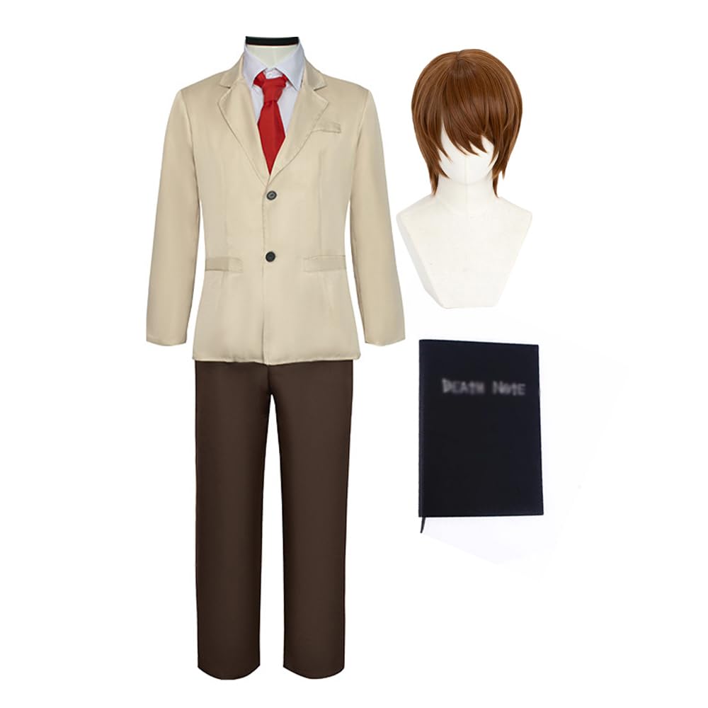 Zhongkaihua Light Yagami Cosplay School Uniform Costume with Wig Notebook Role Play Full Set Halloween Carnival Party For Fans