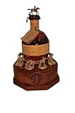Personalized Laser Engraved Round Lighted Oak Cork Display Compatible with Blanton's Bourbon Horse Cork Stoppers