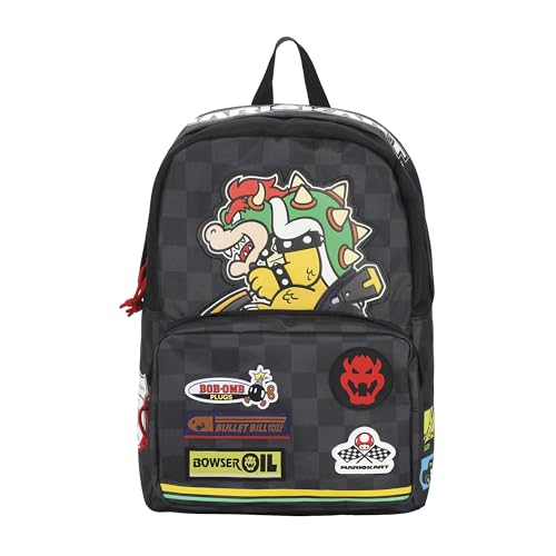 Bioworld Mochila Mario Kart para adultos inspirada no Bowser Kart de 43 cm