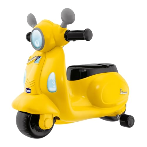 Chicco Vespa per Bambini, Moto Giocattolo Cavalcabile con Pannello Elettronico, Luci e Suoni, Ruote di Supporto...