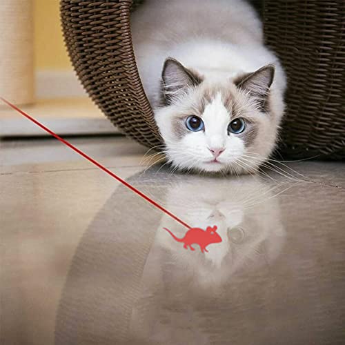 SONGER 2PCS Cat Toys 5 in 1 Adjustable Pattern Cat Catch Exercise Chaser Toy, Interactive Pointer Pen Cats Tracker, Pet Scratching Training Tool, Cat Toy(Green+Red) - Image 4