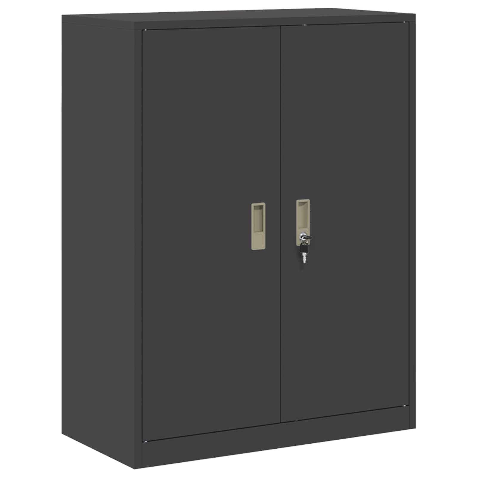 Armadio portaoggetti, nero, 80 x 40 x 105 cm, in acciaio