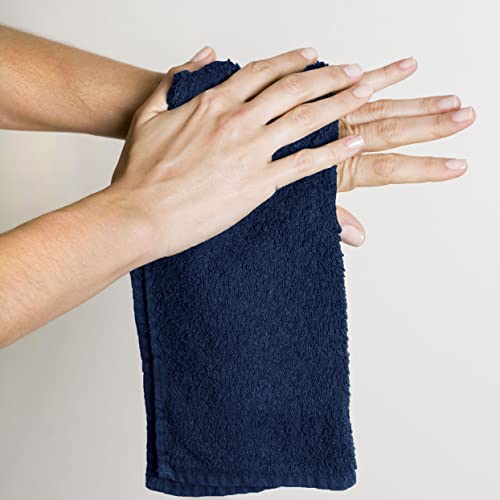 Utopia Towels Cotton Washcloths Set - 100% Ring Spun Cotton, Premium Quality Flannel Face Cloths, Highly Absorbent And Soft Feel Fingertip Towels (60 Pack, Navy) #TOP1