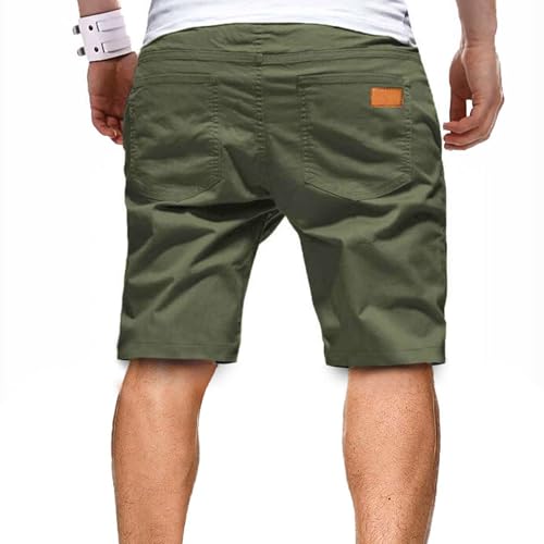 Men's Drawstring Solid Classic Beach Short Casual Twill Workout Summer Shorts Elastic Waist Loose Fit Outdoor Shorts2