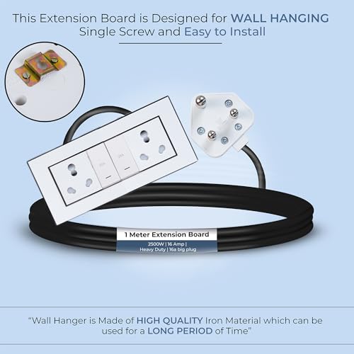 Image of Extension Board Heavy Duty Multi Socket 15A /16A /20 (2500 Watts 16A Big Plug and Two 16A Socket and Two 20A Switch, 1 Meter)