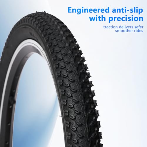 2-Pack Mountain Bike Tires and Tubes Set, 20/24/26 Inch