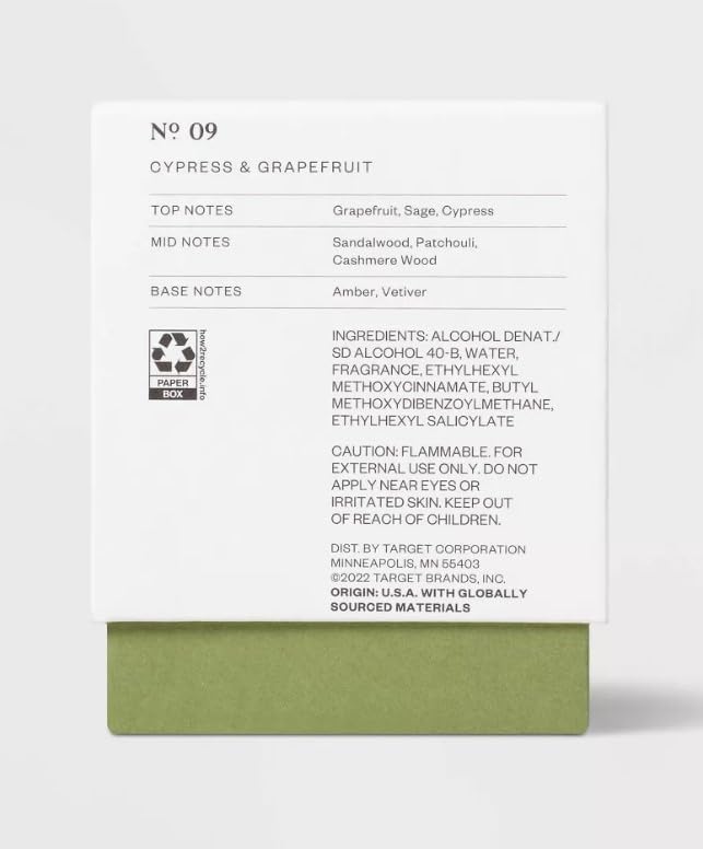 No. 9 Grapefruit & Cypress Men's Cologne - 3.4 fl oz - Goodfellow & Co (1pack)