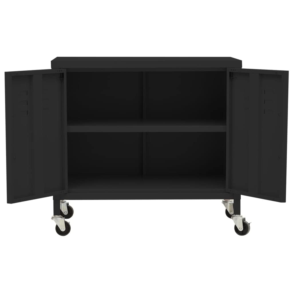 armadio spogliatoio mobiletto multiuso armadi per magazzino Armadietto Nero 60x35x56 cm in Acciaio Adatto a soggiorno, ufficio