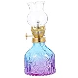 Cabilock Öllampe aus Glas für Innenbereich Petroleumlampe Dekorativ mit Stufenloser...