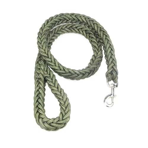 Guinzaglio per cani intrecciato in nylon a 8 fili, con impugnatura spessa, per cani di taglia media e grande, accessorio per animali domestici (verde militare)