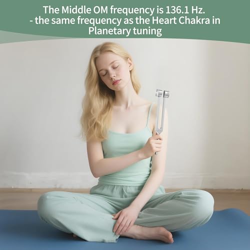 Image of OM 136.1 HZ Weighted Tuning Fork for Healing Medical Solfeggio Heart Chakra Sound Healing Tuning Forks 136.1hz Sound Therapy Tools