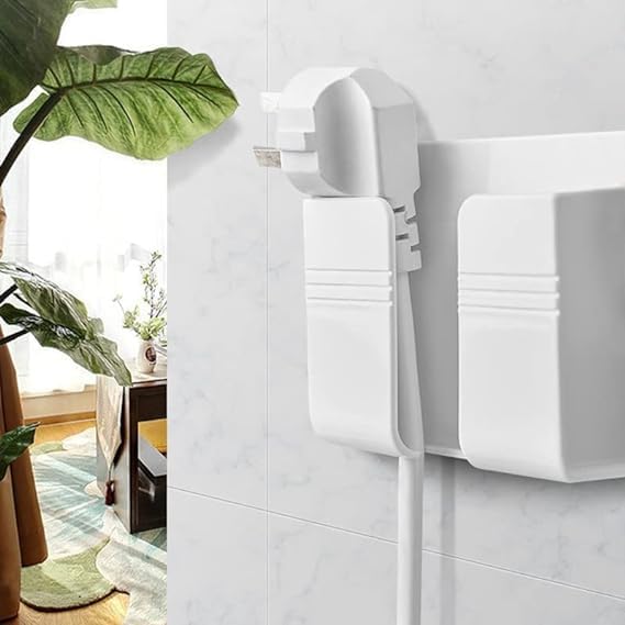 Image of WALLVIEW TECH Pack of 3 Wall Mounted Mobile Holder & Storage Case for Remote with Charging Port, Adjustable Viewing Angle, Multi-Purpose Wall Stand for Phones (White)