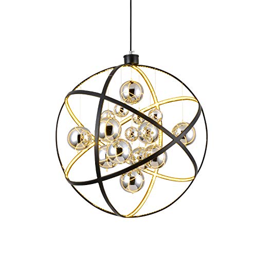 Preisvergleich Produktbild CRYGD Moderne Kugel Kronleuchter Globe Pendelleuchte Schmiedeeisen Material Und Glaskugel Lampenschirm Für Home Decoration,S