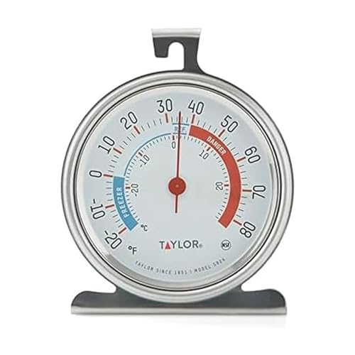 Taylor 5924 Large Dial Kitchen Refrigerator and Freezer Analog Thermometer,