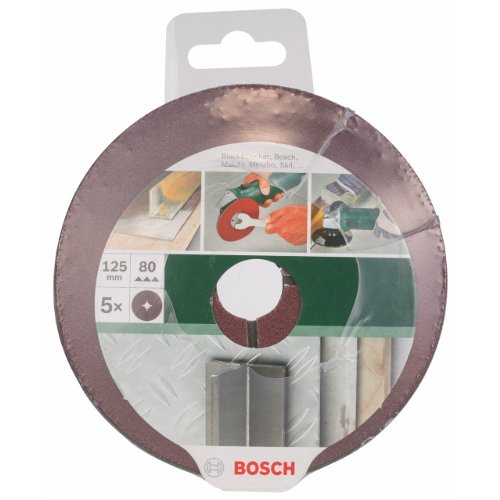 Bosch 5 Fogli Abrasivi Bluemetal Senza Fori, G 80 125 mm - Immagine 1