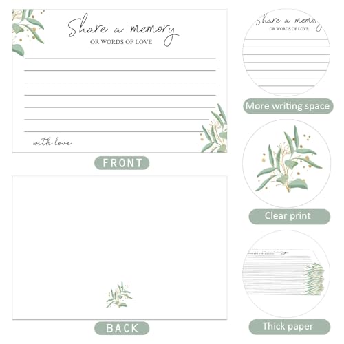 Álbum de Tarjetas para Celebración de la Vida, Álbum Memorial para Funerales, Libro de Firmas para Celebración de la Vida, Aniversario, Graduación, Jubilación y Despedida de Soltera — Verde Salvia, 50 Tarjetas A6 miniatura 5