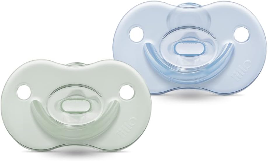 Lillo Kit De Chupeta 100% Silicone Calming Brilha No Escuro Bico Simétrico 0 A 6 Meses - Azul