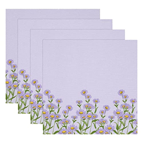 Sets de table fleurs sauvages violettes antidérapants et résistants à la chaleur - 3