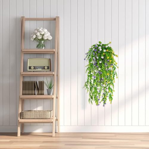 Image of Dekorly Artificial Hanging Plants, Monstera Leaves Ivy Vine Faux Greenery Tropical Palm Leaves Hanging Plants UV Resistant Jungle Leaf for Garden Home Party (Height : 65CM, Design-D, 2 Pack)