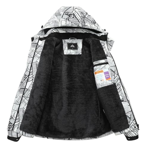 Image of MOERDENG Women's Ski Jacket Warm Winter Coat Hooded Snowboarding Jackets Waterproof Mountain Windbreaker for Hiking Traval