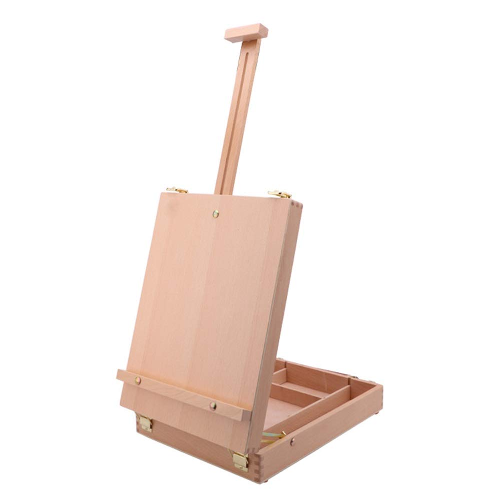 CWCQGH Easels Table for Artists Portable Oil Painting Box Paint Box Sketch Box Wood Artists Craft Box