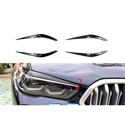 Sourcils de phares auto contre les rayures pour BMW X5 G05 X6 G06 noir laqué